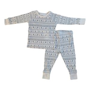 Colored Organics 2 piece Long Sleeve Jammie Set Fairisle Agave 12-18m Winter